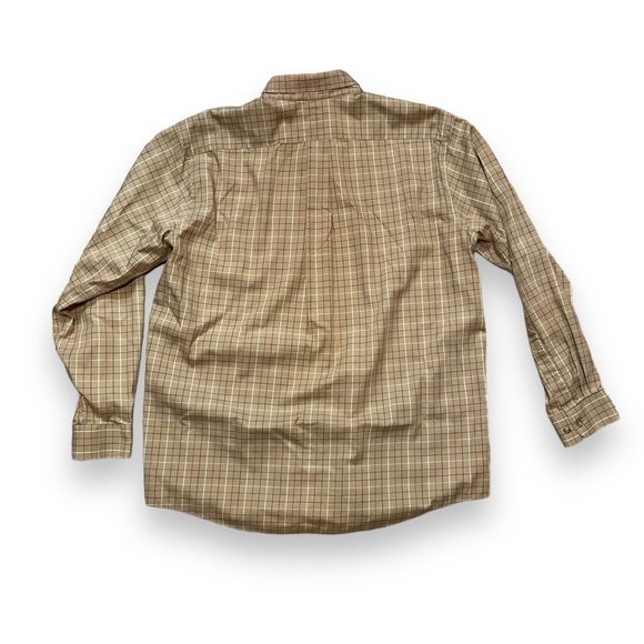 LL Bean brown long sleeve beige button down collared Wrinkle Resistant shirt - Picture 2 of 8